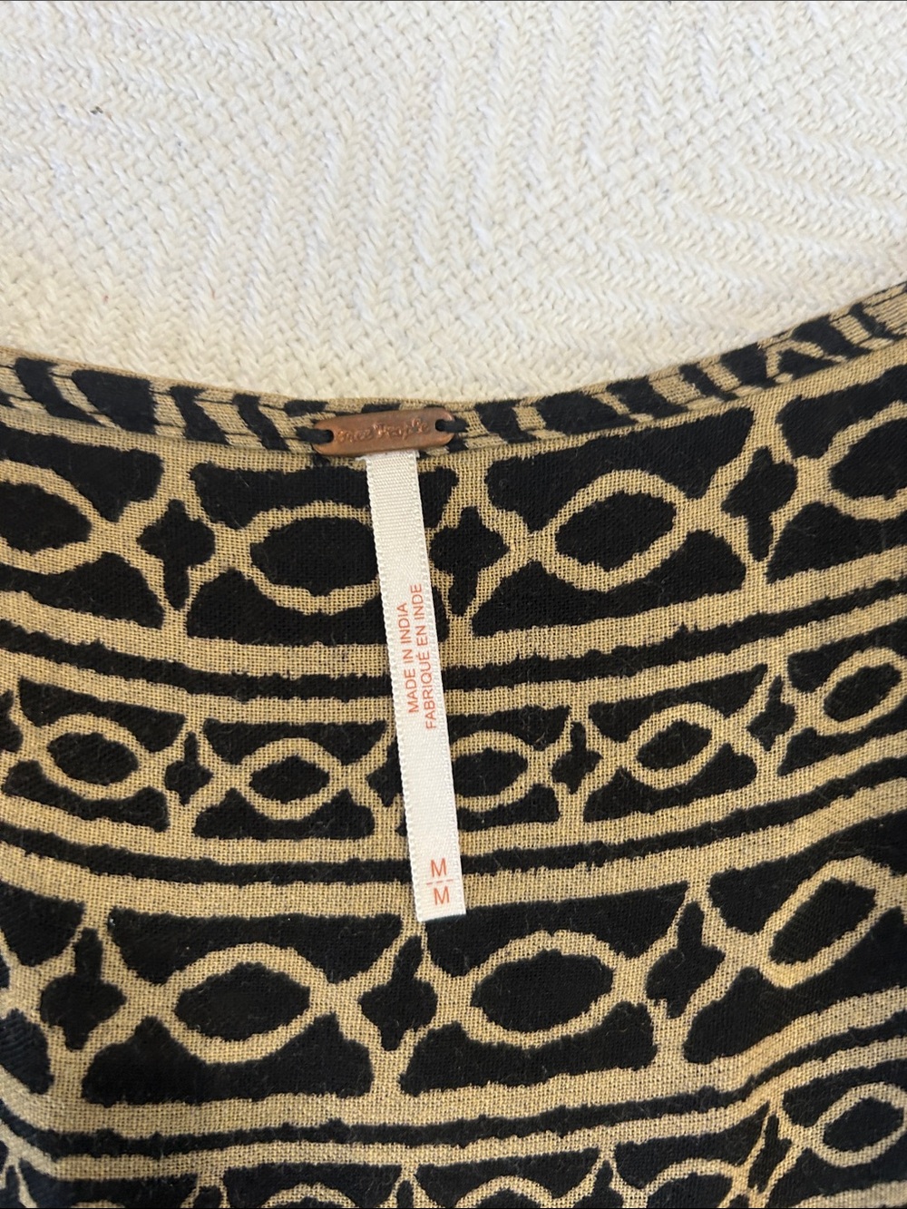 Free People Black and Beige Floral Patchwork Tunic Dress - Picture 8 of 9